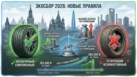 Экосбор на шины 2026: формула расчета и влияние на цены