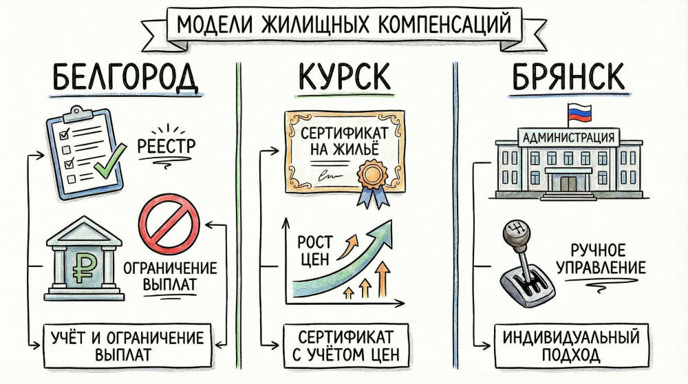 Несмотря на единую федеральную рамку, к концу 2025 года в приграничье сформировались три принципиально разные модели работы с пострадавшими