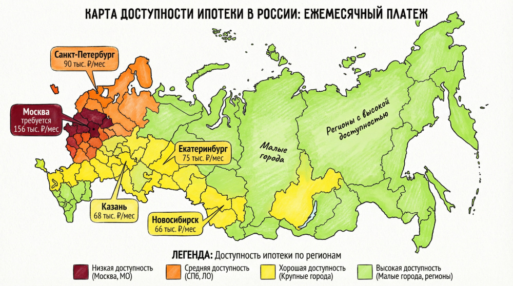 Географическая визуализация доступности семейной ипотеки по регионам России