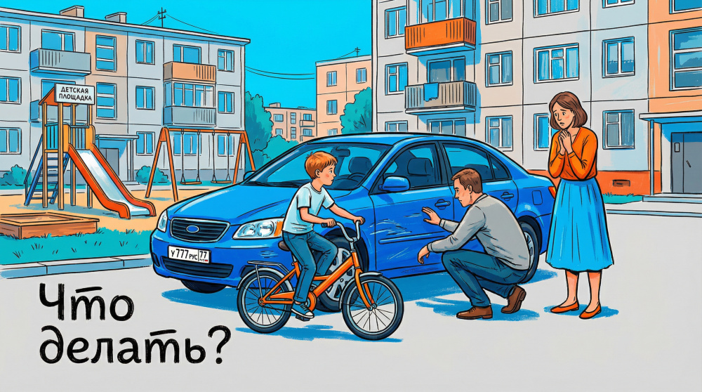 Ребенок врезался в машину на велосипеде — что делать: пошаговая инструкция и юридические последствия