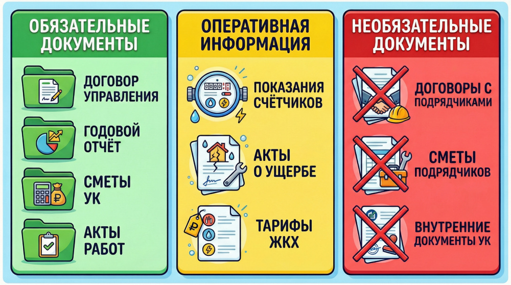 Принципиальным моментом, вызывающим наибольшее количество споров между собственниками и управляющими компаниями, является вопрос о предоставлении копий договоров с подрядными организациями и смет подрядчиков.