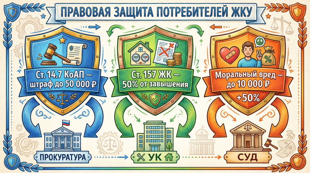 Штраф не выплачивается лишь в двух случаях: ошибка возникла по вине самого потребителя, или УК устранила её до обращения потребителя и до оплаты